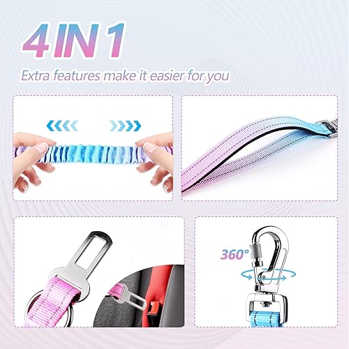 Miniatura 3 de Correa elástica para perro de alta resistencia manos libres, correa de cintura para correr sin tirones para caminar, entrenar con cinturón de