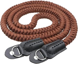 Paracord - Correa larga para el cuello para cámara réflex digital, sin espejo, 120 cm, color marrón