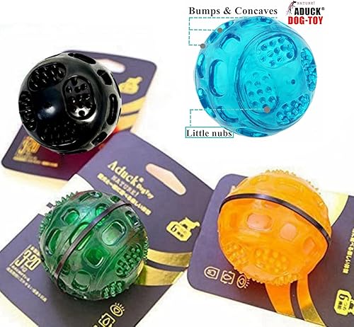 Miniatura 2 de ADUCK Juguetes chirriantes para masticar para perros, serie meteoritos hinchables  Pelota de búsqueda resistente a mordeduras para masticadores