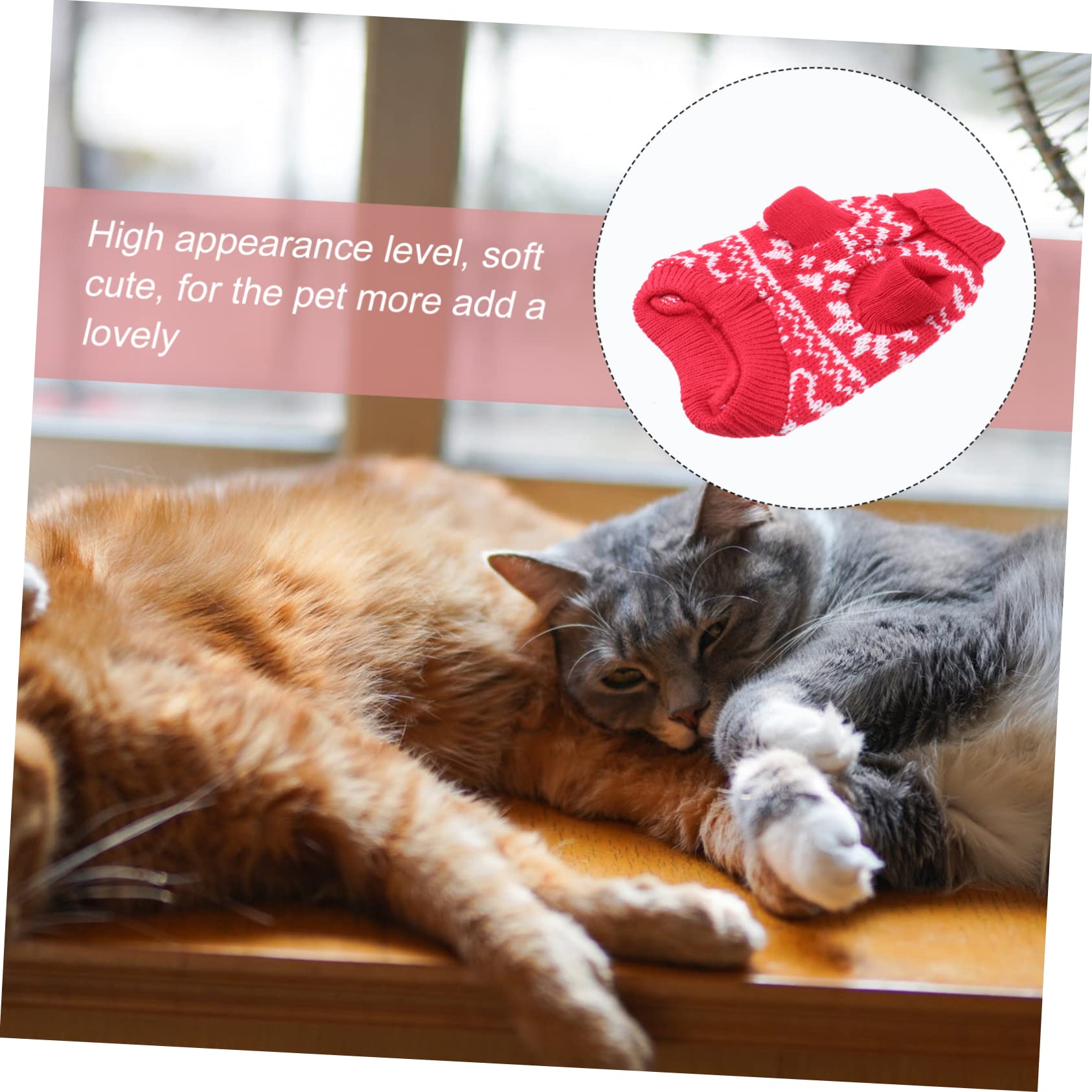 FRCOLOR 2pezzi Maglione per Cani con Motivo Fiocco di Cappotto Invernale per Animali Domestici Abbigliamento Natalizio per Feste Rosso Facile da Indossare e Lavare Materiale Elastico e