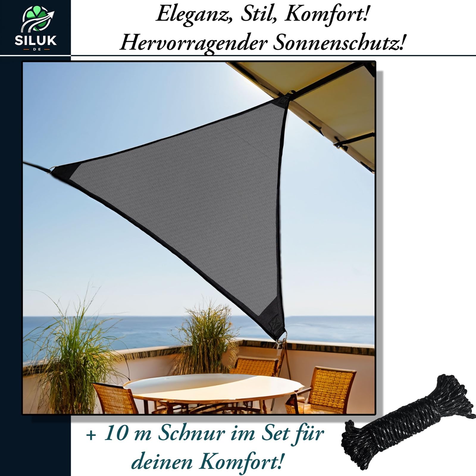 Amazon.de: Sonnensegel Wasserdicht Sonnenschutz Garten mit befestigungen  Leinen 100% Schutz vor UV-Strahlungen (3m x 3m, Grau)