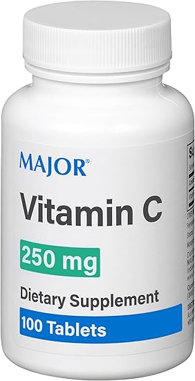 MAJOR Vitamin C 250 Mg - Dietary Supplement - 100 Tablets (1 Pack)