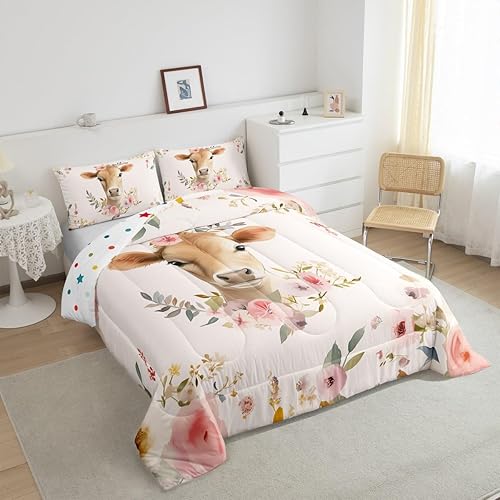 Miniatura 4 de Erosebridal Juego de edredón de vaca de las tierras altas, juego de ropa de cama de vaca de las tierras altas, juego de edredón de ganado toro de