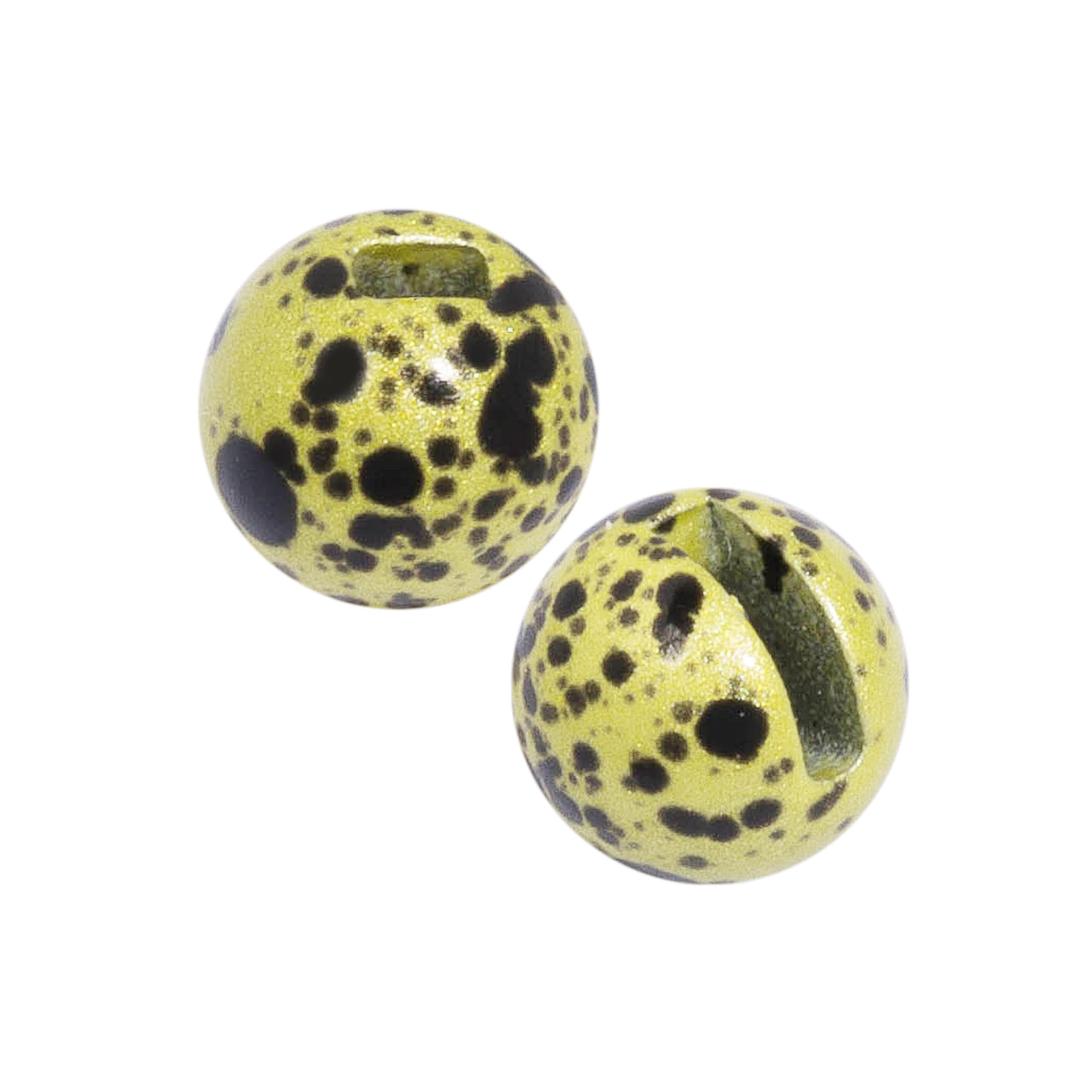 Temorah 35 Colors 2.0-6.4mm Slotted Tungsten Beads for Fly Tying (Mottled Fresh Olive, 4.6mm(3/16'') 25PCS)