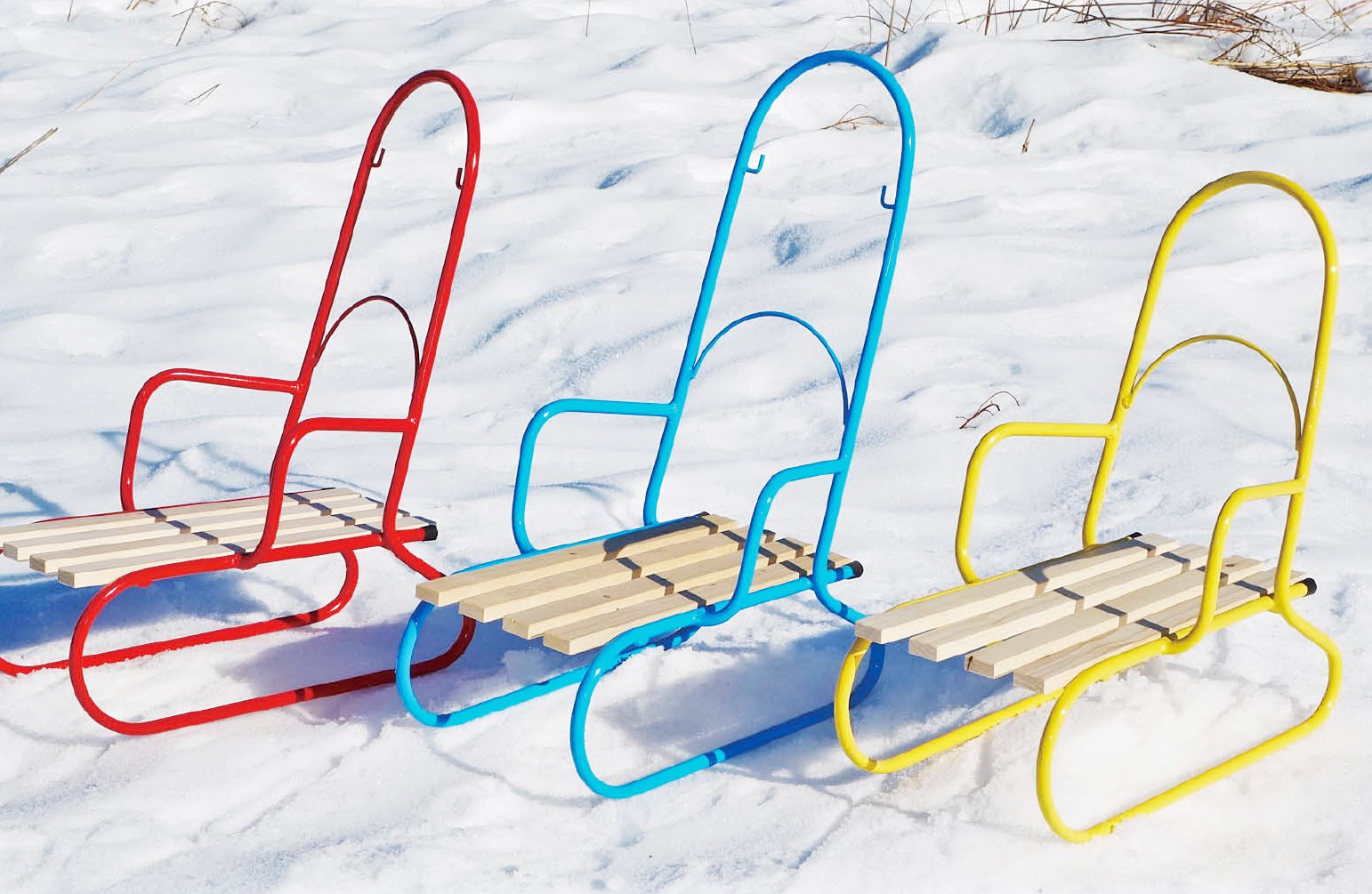 Amazon | パイプそり (フック付, 赤) Steel Tube Sled for Kids