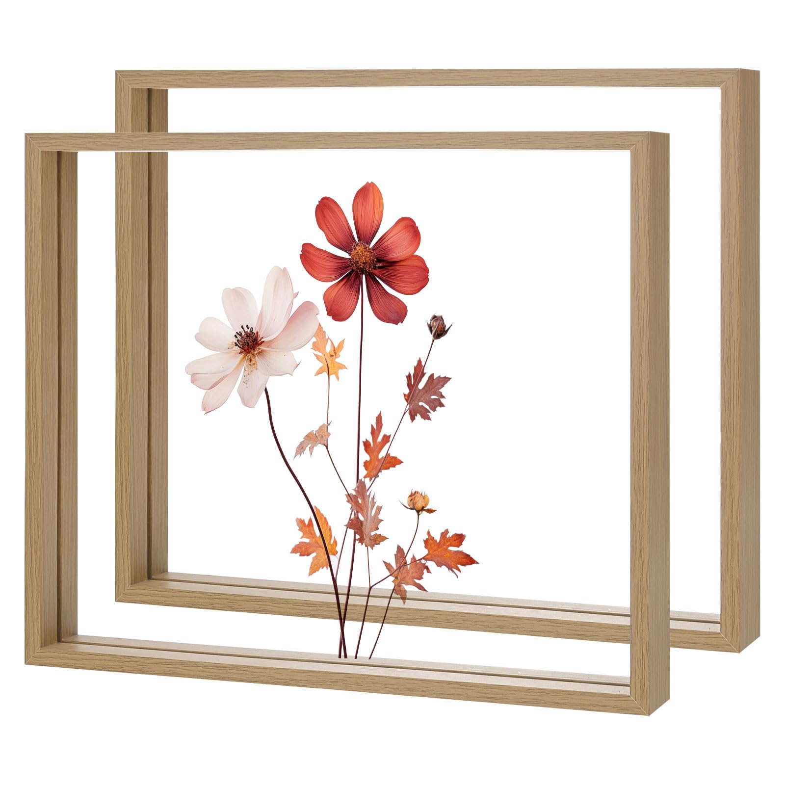 Cadre bois pressé flottant M METERXITY lot de 2 supports créatifs en acrylique
