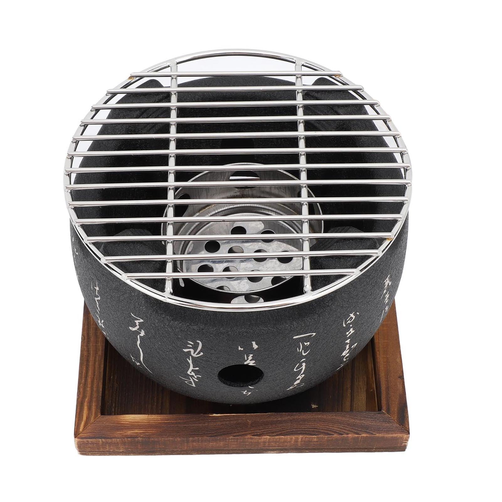 Kbbq Grill, Mini avec Coussin en Bois Barbecue Japonais Petit Barbecue pour Barbecue (L)