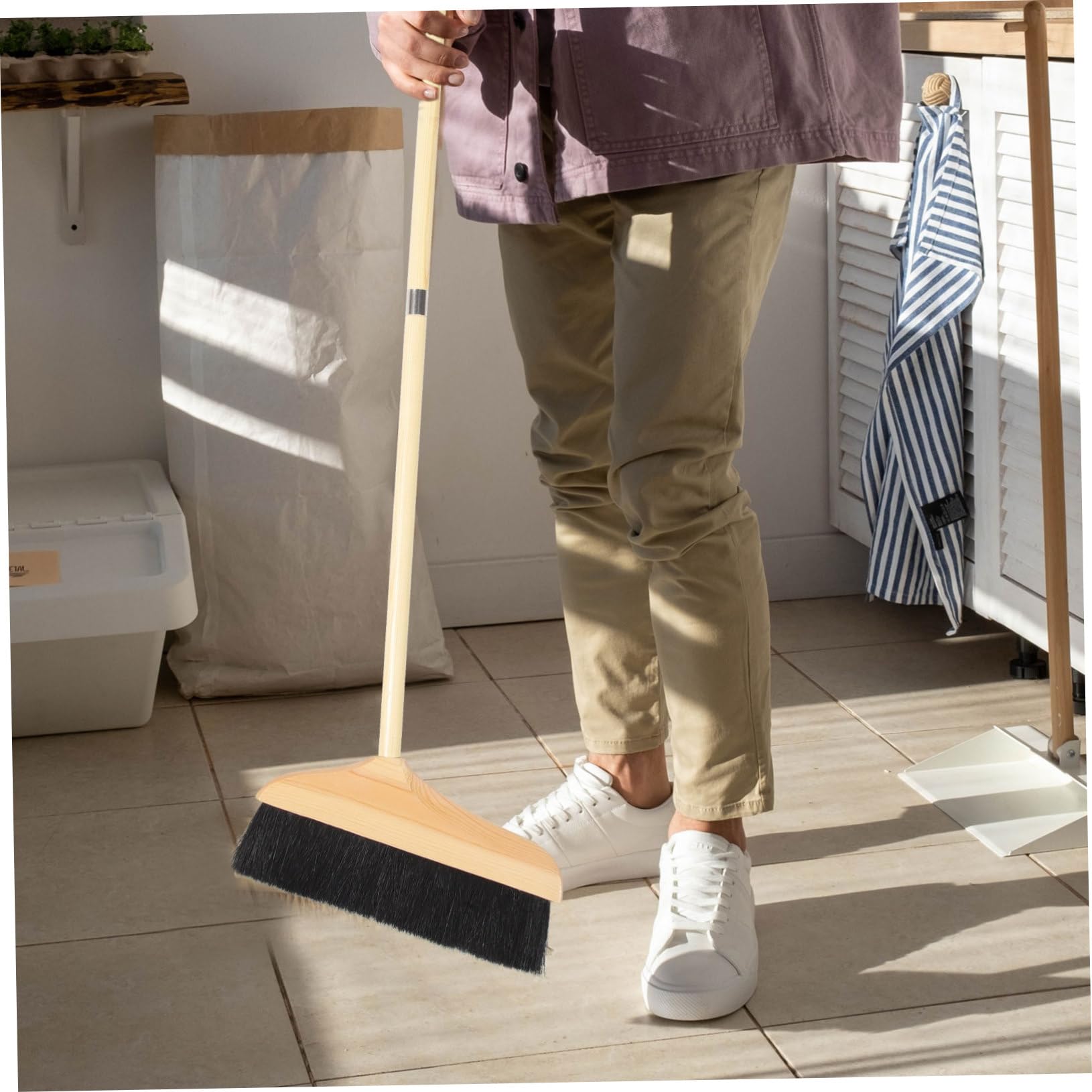 DOITOOL Scopa a Manico lungo Pavimenti in Legno e Ufficio, Plastico