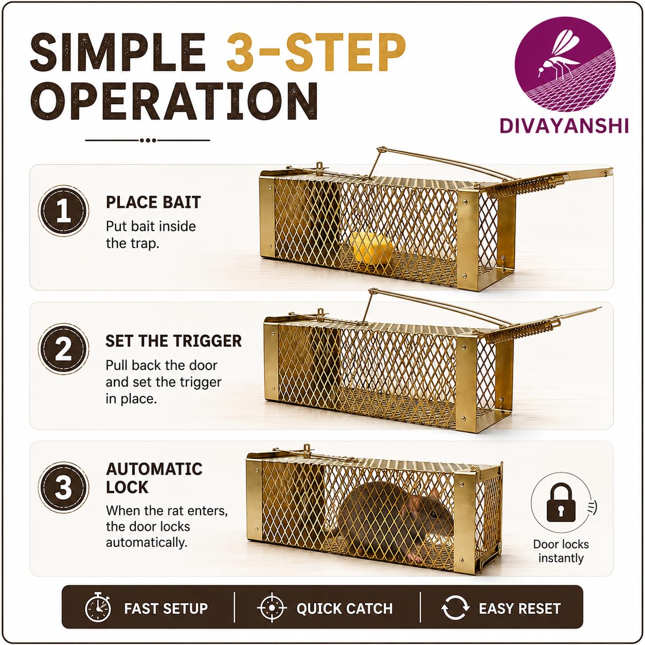 Divayanshi Rat Trap - Humane Rodent Catcher -3