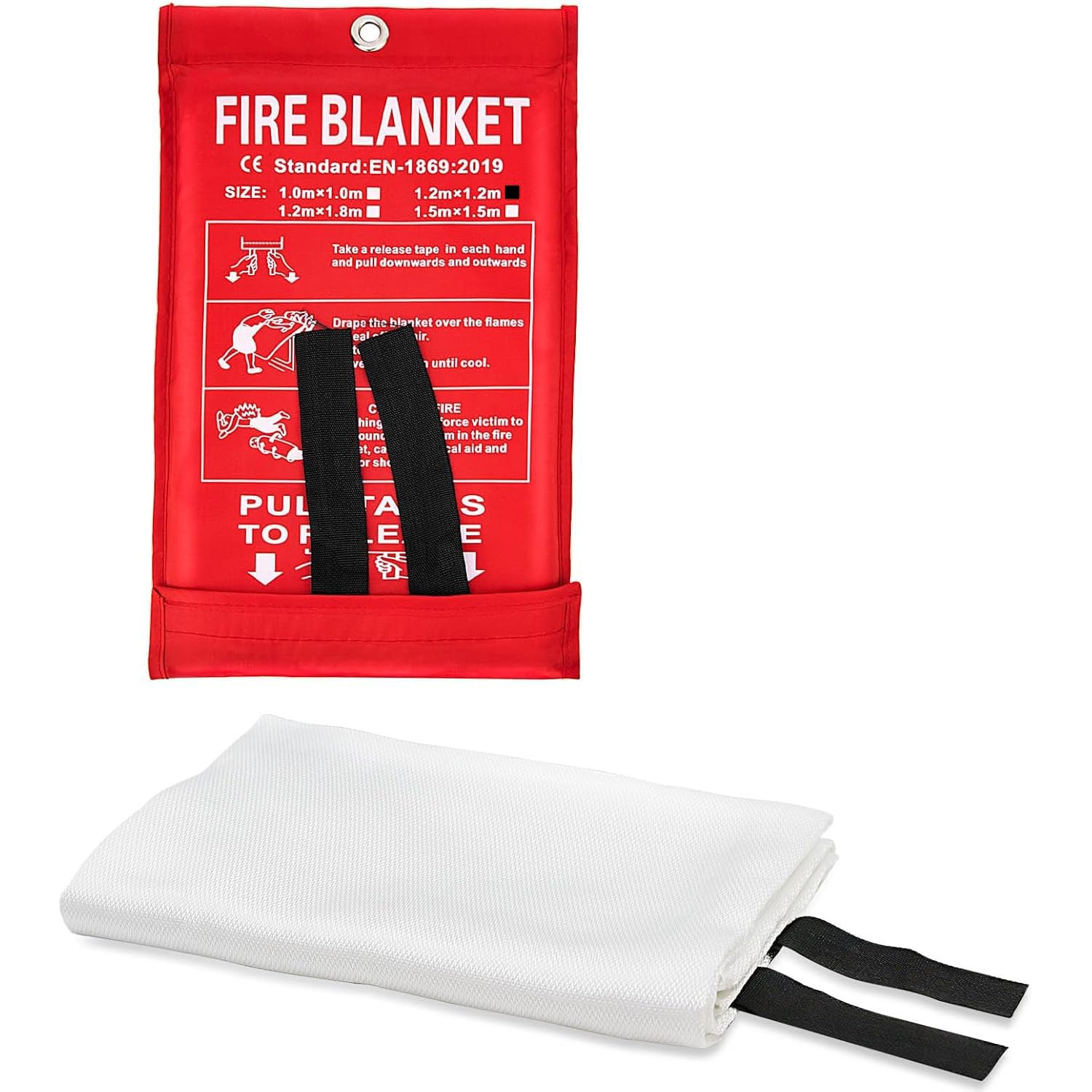 Emergency Fire Blanket, Fire Suppression Blanket for Kitchen, 480 GSM Fiberglass Fire Blanket for Home, 120x120cm, 1 Pack