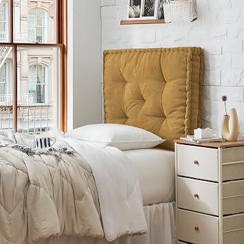 DormCo Rainha - Classic Tufted College Headboard - Tan Brown