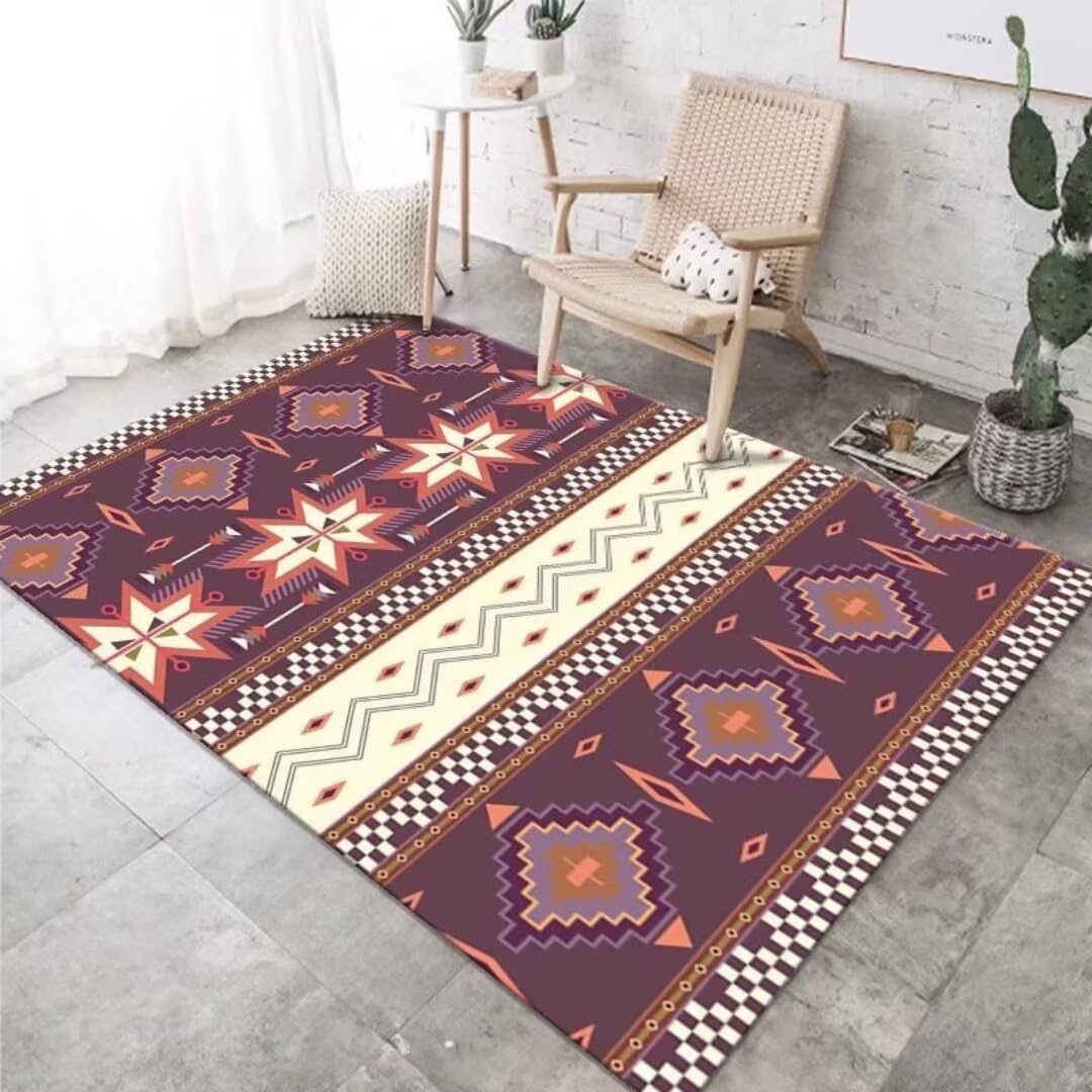 Tapis de salon grand format 300x400 cm au style minimaliste violet pour bureau
