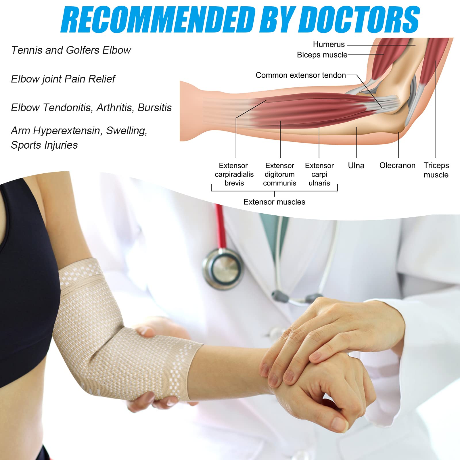 ⭐️4027 NEENCA 肘 サポーター 2枚セット テニス肘 ひじ用