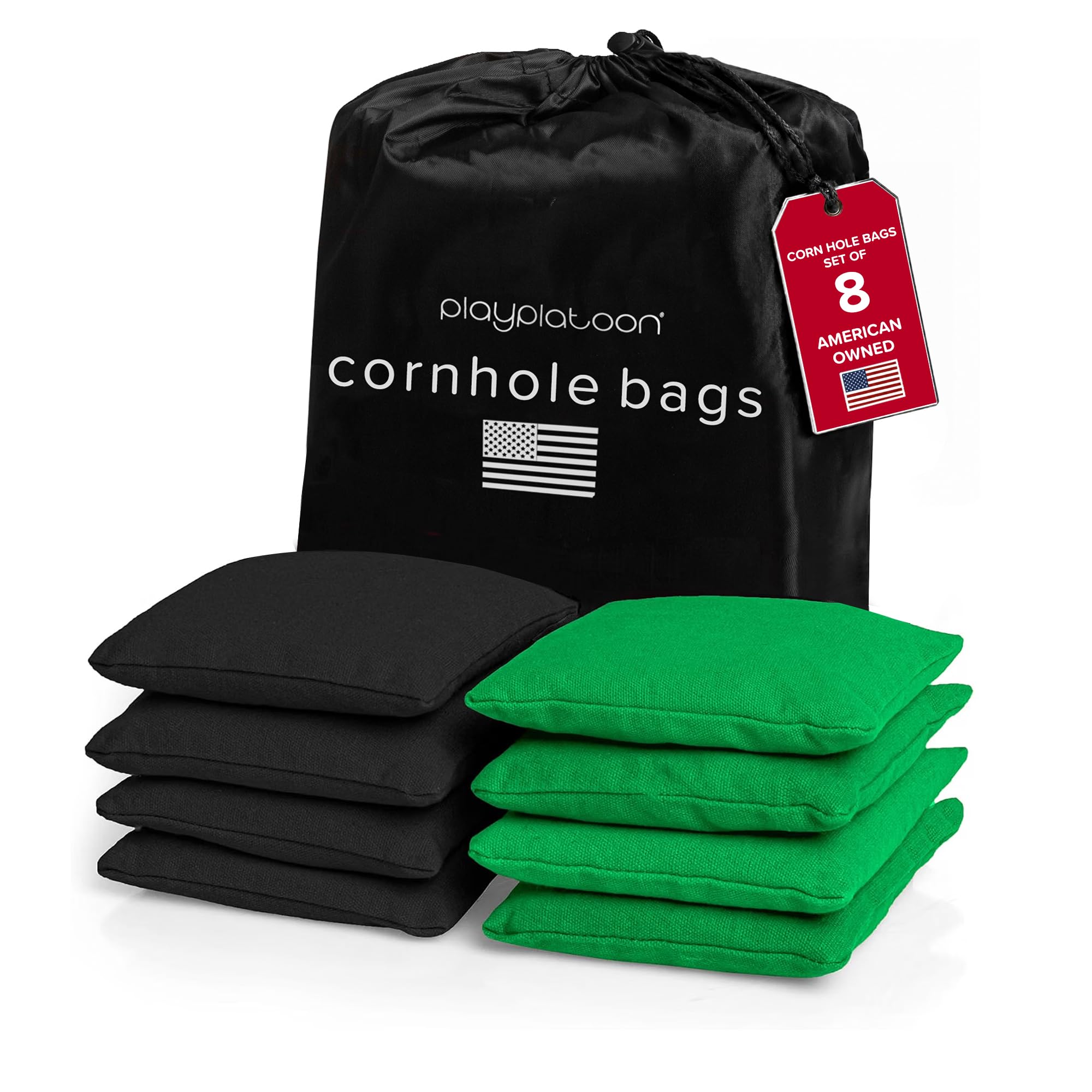 Play Platoon Cornhole Bags Set of 8 Regulation Size &amp; Weight Duck Cloth