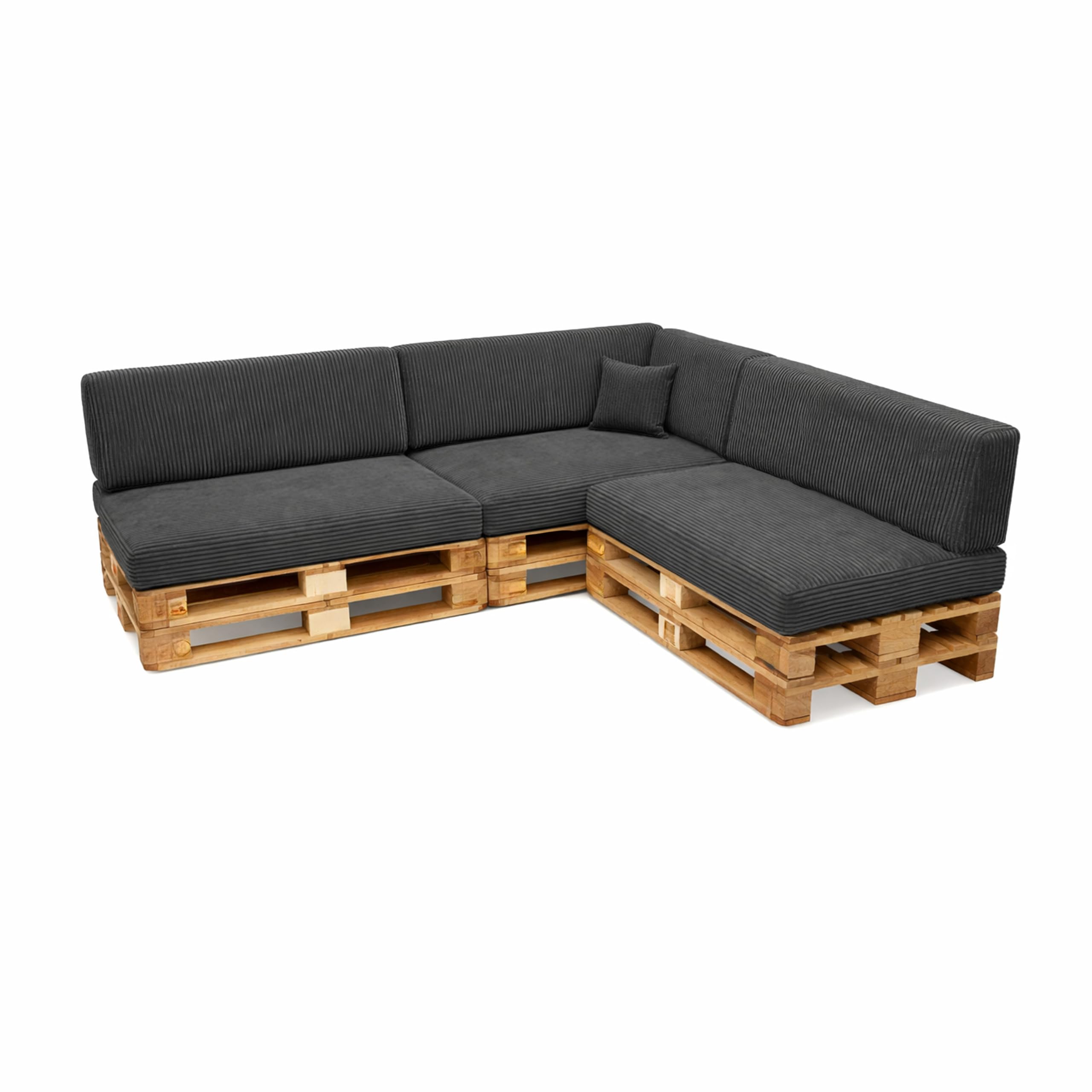 POKAR Euro Pallet Seating Set of 2: 1x seat cushion 120x80cm + 1x back cushion 120x40cm, cold foam, removable covers, Home Garden Furniture DIY, indoor outdoor pillow, without pallets, Beige — view 277