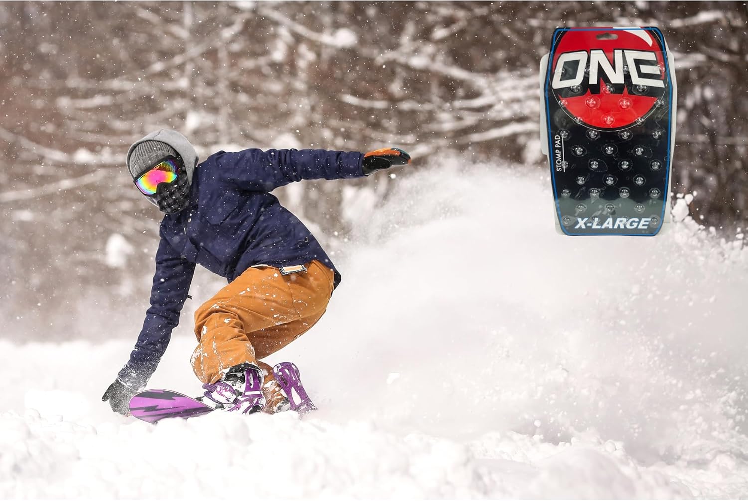 OneBall One Mfg Little Foot Stomp Pad – Clear Snowboard Traction Pad for Any Snowboarder, Non-Slip Snowboard Anti Slip Pad, Little Foot XL Grip Pad