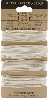 Hemptique Bamboo Cord, 104-Feet, Natural