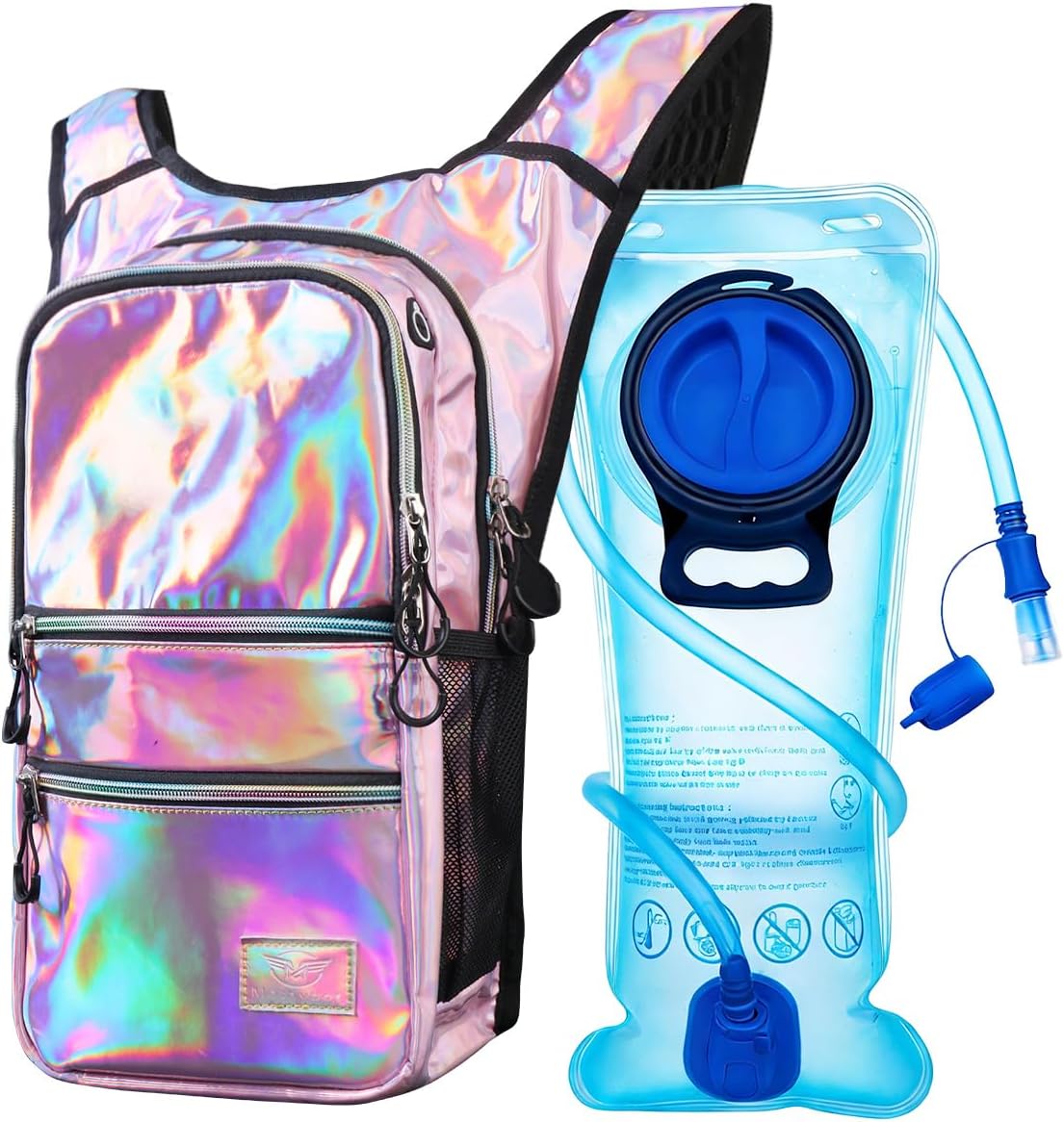 Mothybot Hydration Backpack Pack, Water Backpack 20L Capacities Included 2L Hydration Bladder, Festival Essential - Rave Hydration Pack Hydropack Hydro for Hiking, Festival Gear