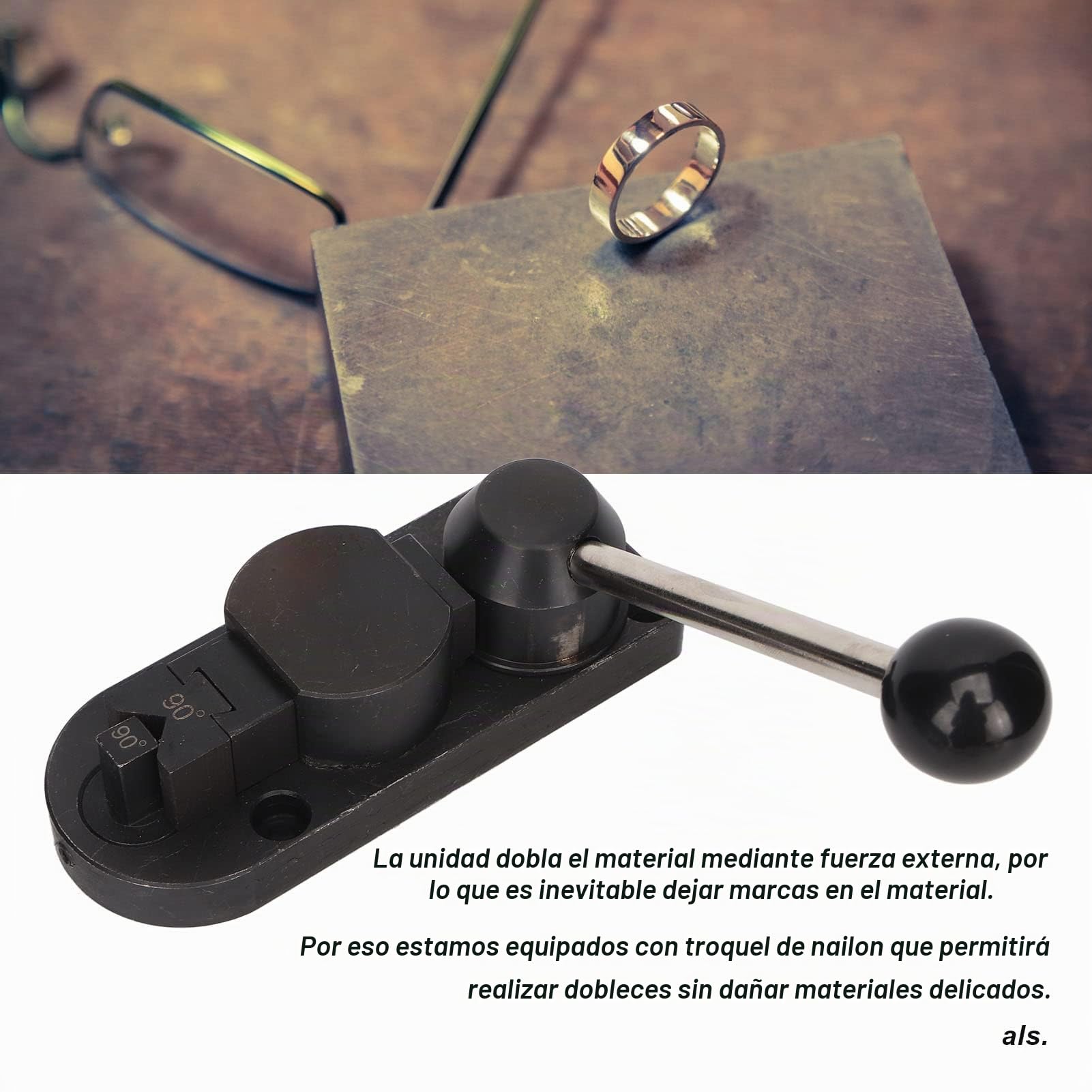 Yunir Kit de Herramientas para Doblar Anillos, Máquina Dobladora de Anillos de Joyería de Alta Dureza, Herramienta para Doblar Medidores de Anillos con Mandril de Anillos, para