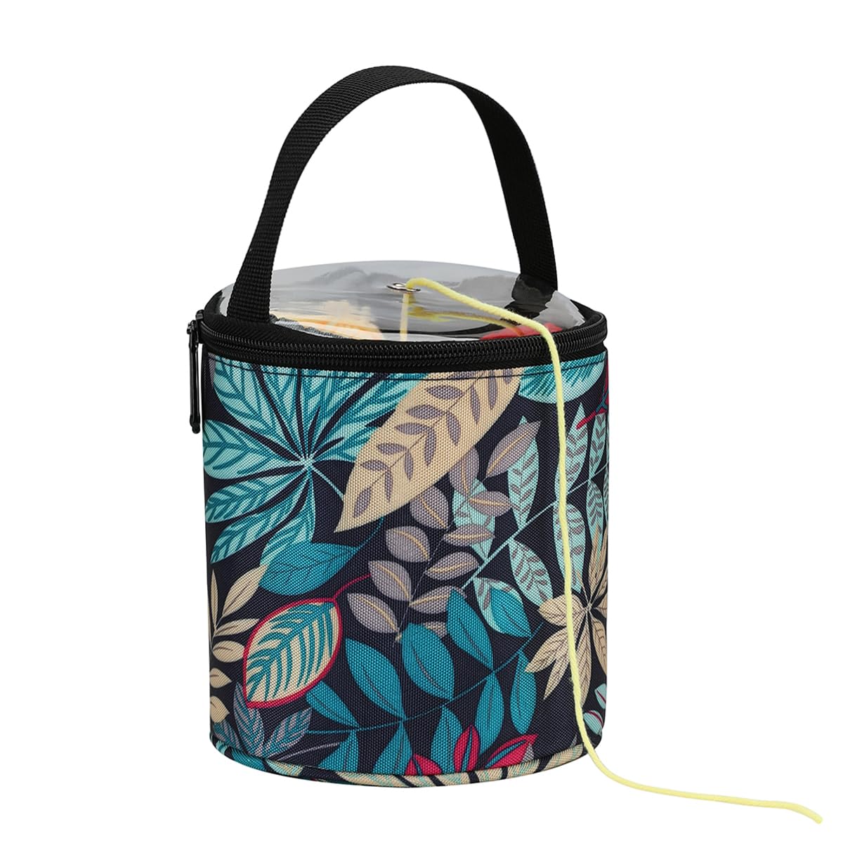 Mini bolsa de almacenamiento de hilo de tamaño pequeño para ganchillo con agujeros, bolsas de punto redondas vacías, soporte de hilo portátil, perfecto para viajes, principiantes y ganchillo