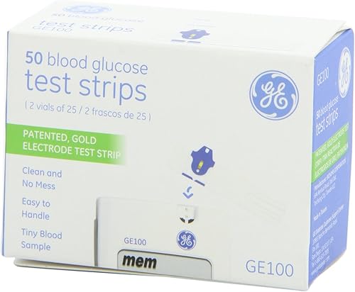 GE 100 tiras reactivas de glucosa en sangre - 4/cajas de 50 tiras = 200/tiras totales