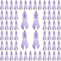 Vista 30 de WANDIC Alfileres de satén de cinta de poliéster, alfileres de cinta de concientización sobre el cáncer, broche de conciencia de fe de esperanza