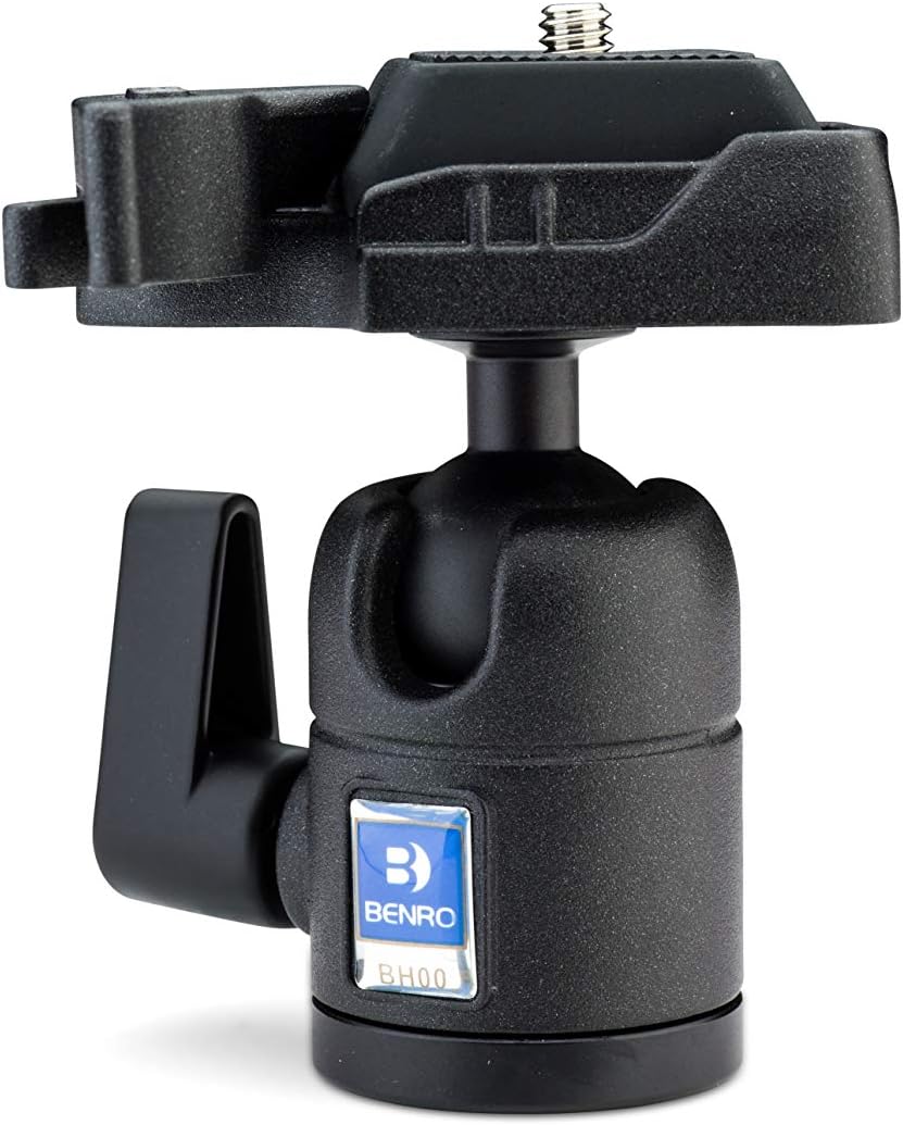 Compact Single-Action Ball Head – Lightweight Aluminum Design with Arca-Compatible Quick Release Plate, Smooth Positioning & Secure Locking for Travel Tripods (BH00)