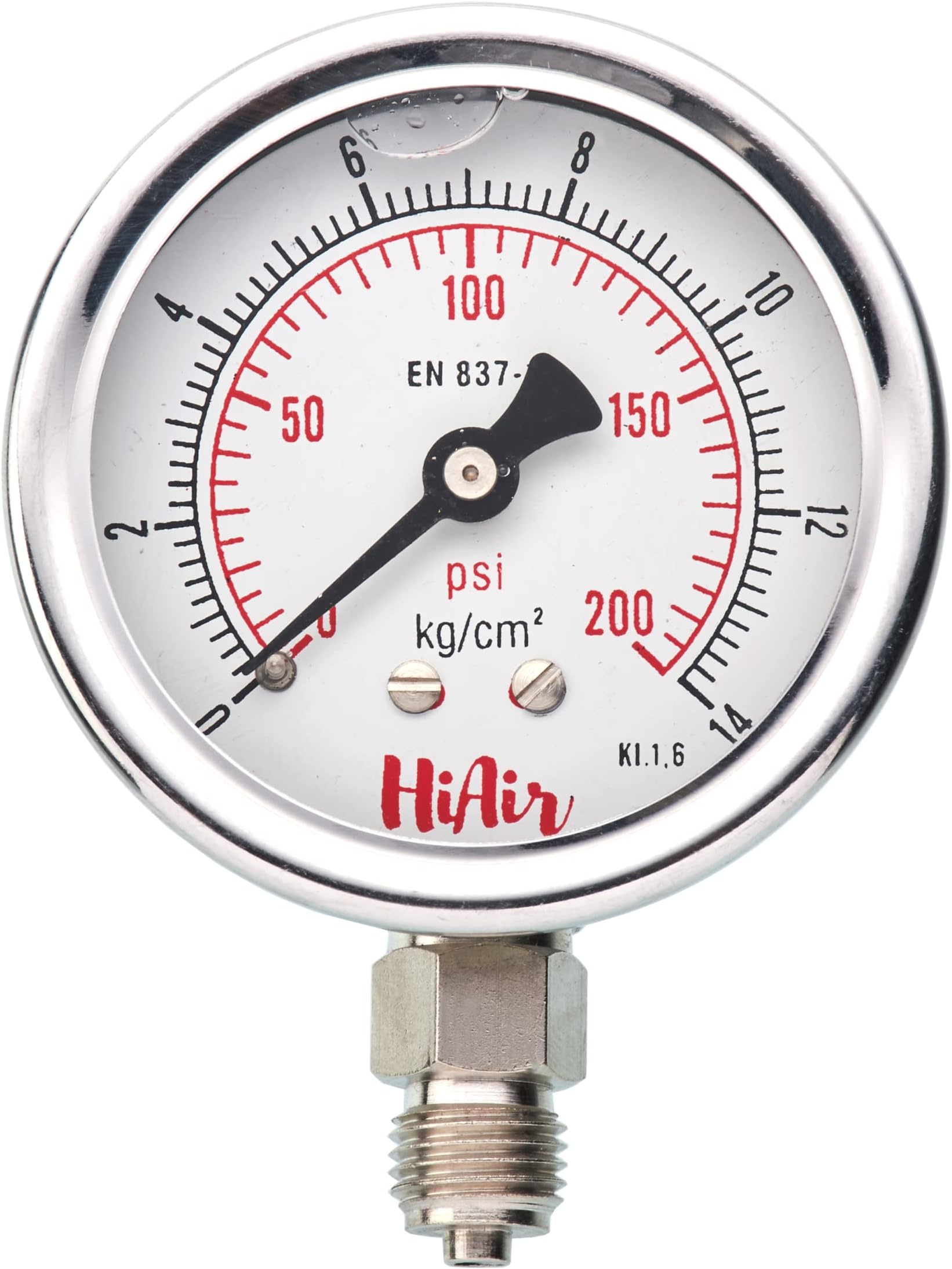 Glycerin Filled Bottom Pressure Gauge 63mm (2.5 inch) 1/4BSP (14kg (200psi), pack of 4)