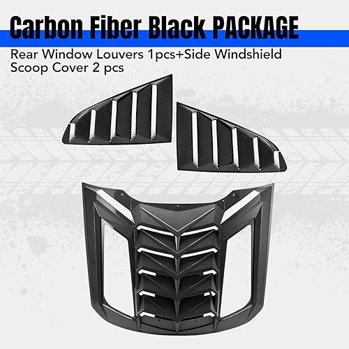 Miniatura 5 de HAKA TOUGH Rejillas de ventana trasera y lateral para Ford Mustang 2015-2022, cubierta de pala trasera para parabrisas lateral, accesorios Mustang