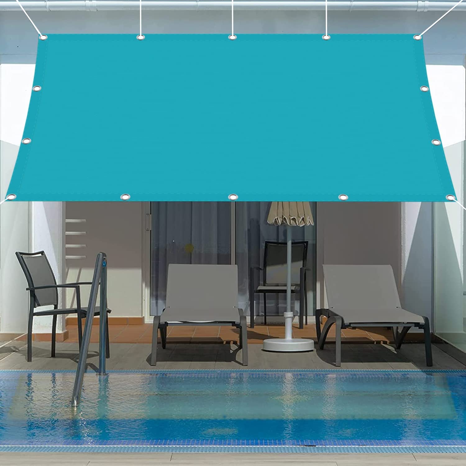 Voile d'ombrage extérieur étanche pour terrasse restaurant et jardin