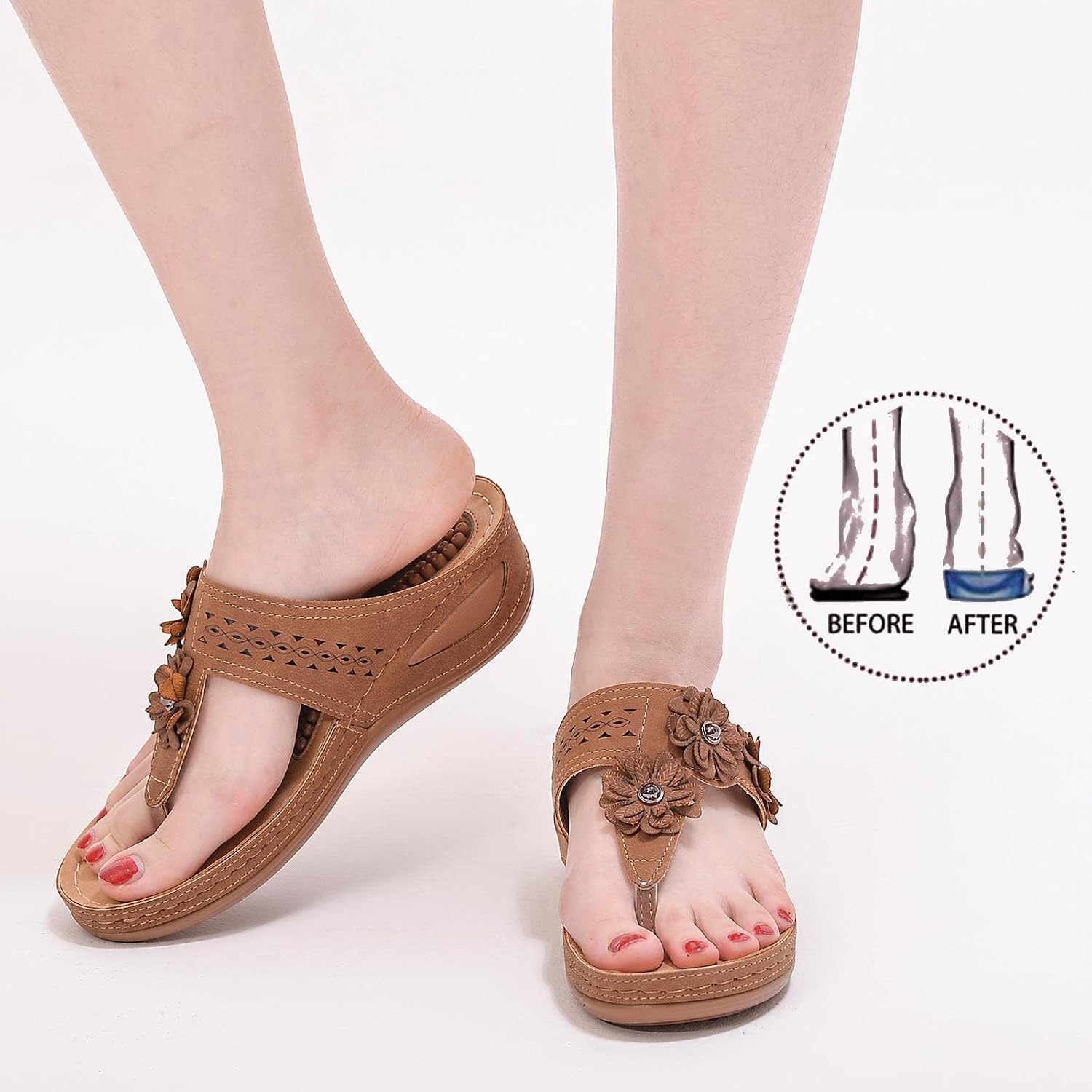 Women Sandals 2023 Summer Premium Open Toe Sandals Print Leather Casual Female Platform Vintage Shoes image 2