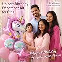 Propsicle Pink Unicorn Foil Balloons for Girls Birthday Decoration gallery image
