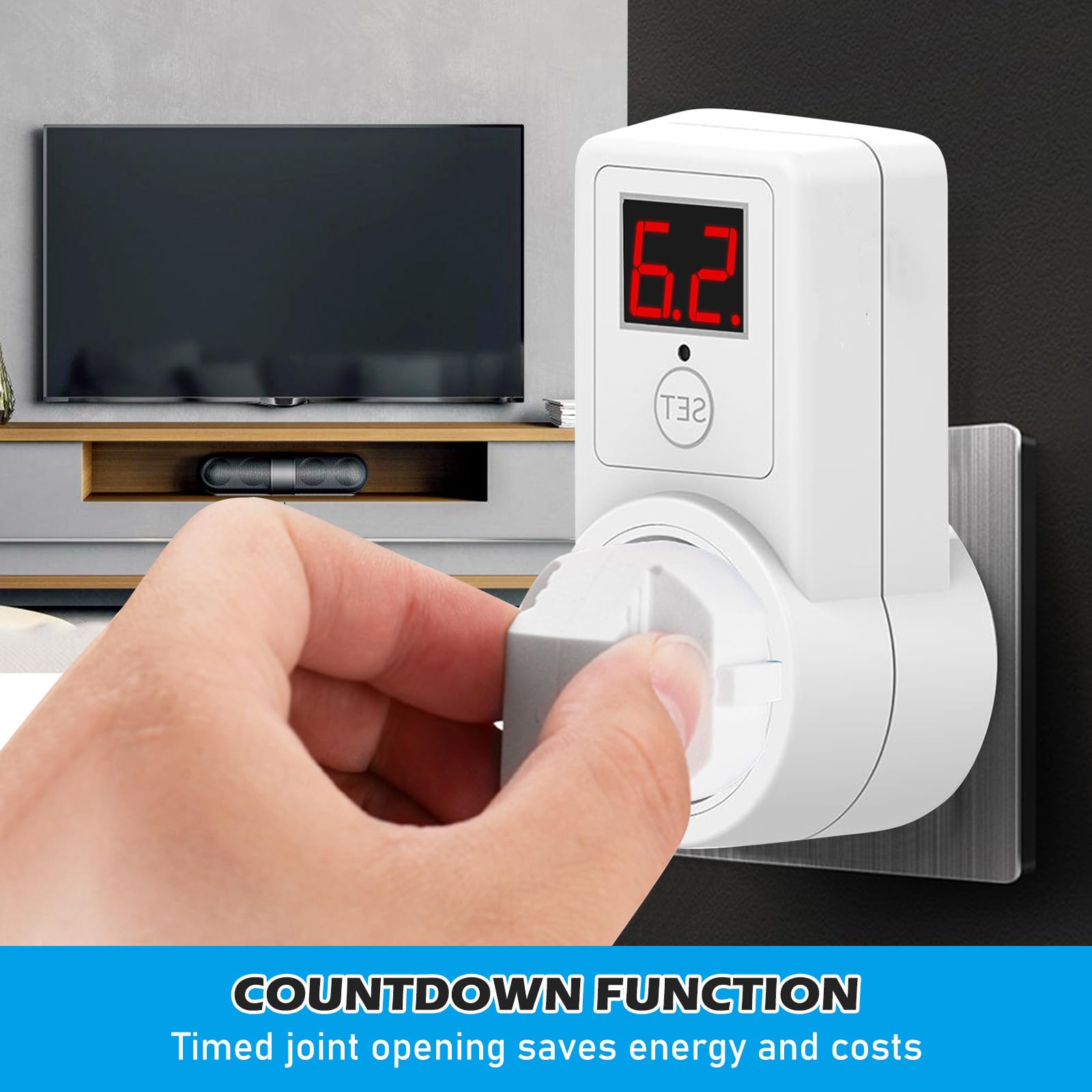 Timer Presa Elettrica 2 Pezzi - Conto Alla Rovescia Da 10 Minuti A 9 Ore 50 Minuti