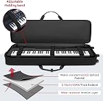 BOSSTIN 88 Key Keyboard Case with Wheels, Inner Size: 53.5"x 15"x 7", Waterproof Padded Rolling Gig Bag Keyboard Piano Case for 88 Key Piano Keyboard (Red)