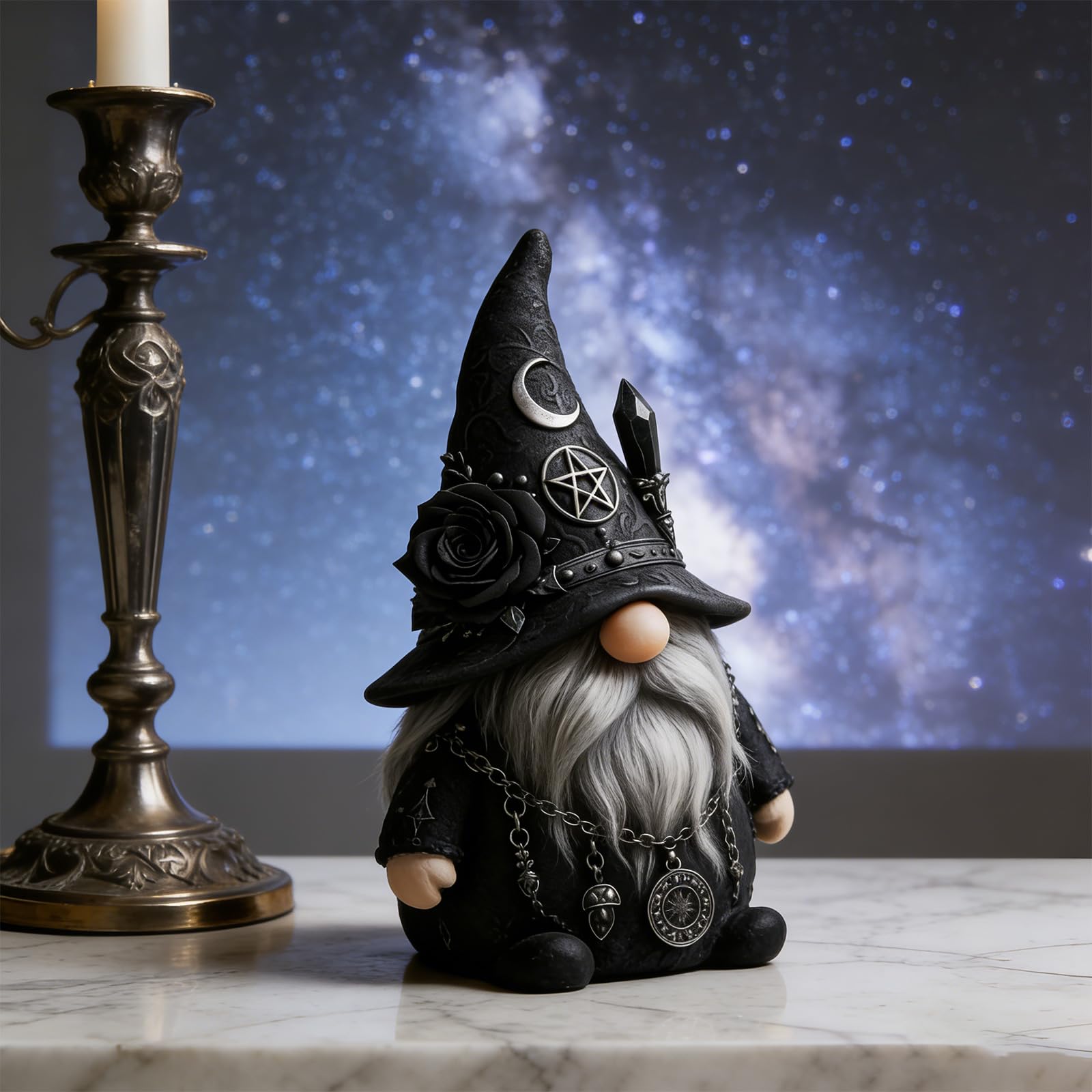 Figura gótica de gnomo de mago, estatua de gnomo de resina, ornamento decorativo, decoración del hogar, estatuilla de artículos de fiesta, ornamento decorativo