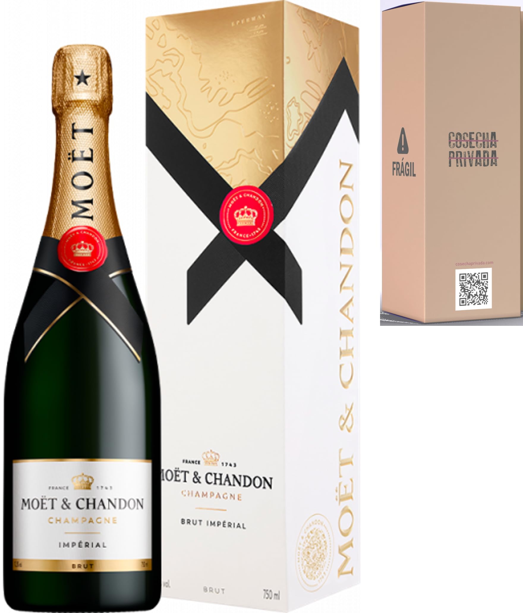 Chandon - Envío 24 h - Champagne Regalo - Cosecha Privada (1 x Botella 75 cl - Estuchado, Imperial Brut)