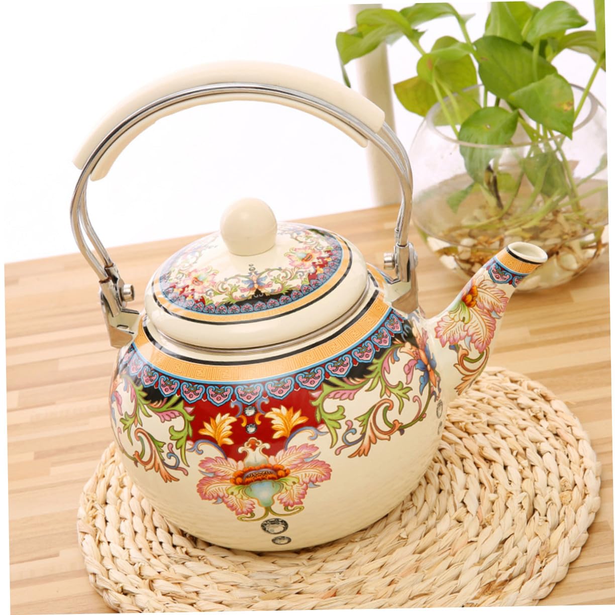 Tetera de Esmalte 2, 4 L de Acero Inoxidable para Cocina