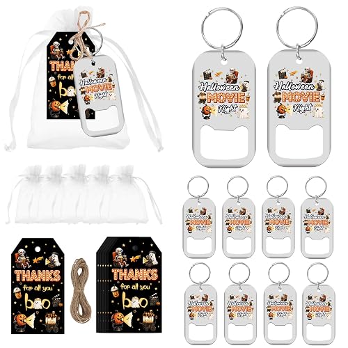 72PCS Movie Night Party Favors Halloween Bottle Opener Keychains Movie