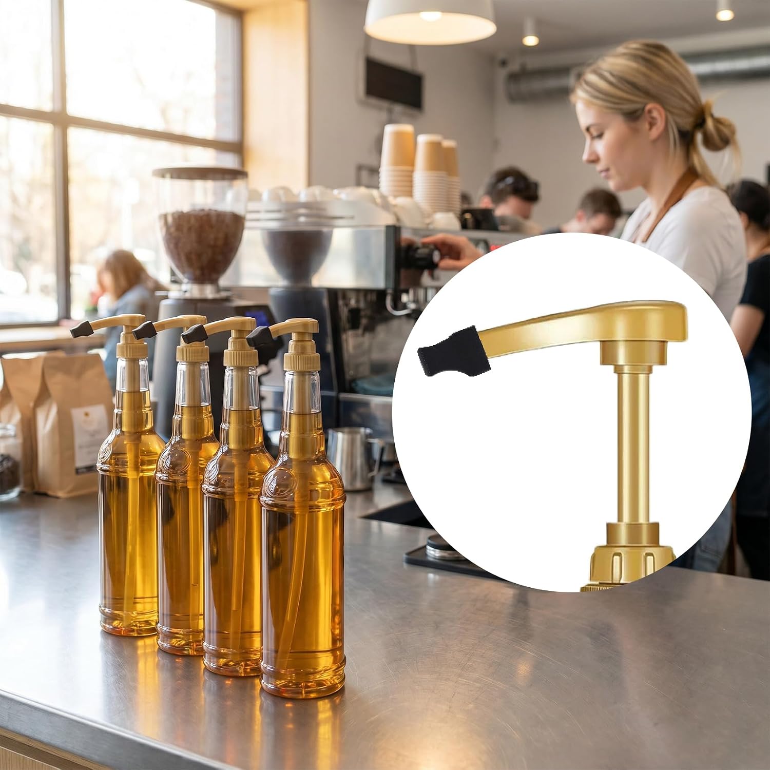10 Pcs Food-Grade Coffee Syrup Pump Tip, Reusable Silicone Pump Covers Bottle Caps for Condiments, Syrup Dispenser Covers for Liquor Bars Olive Oil - Black