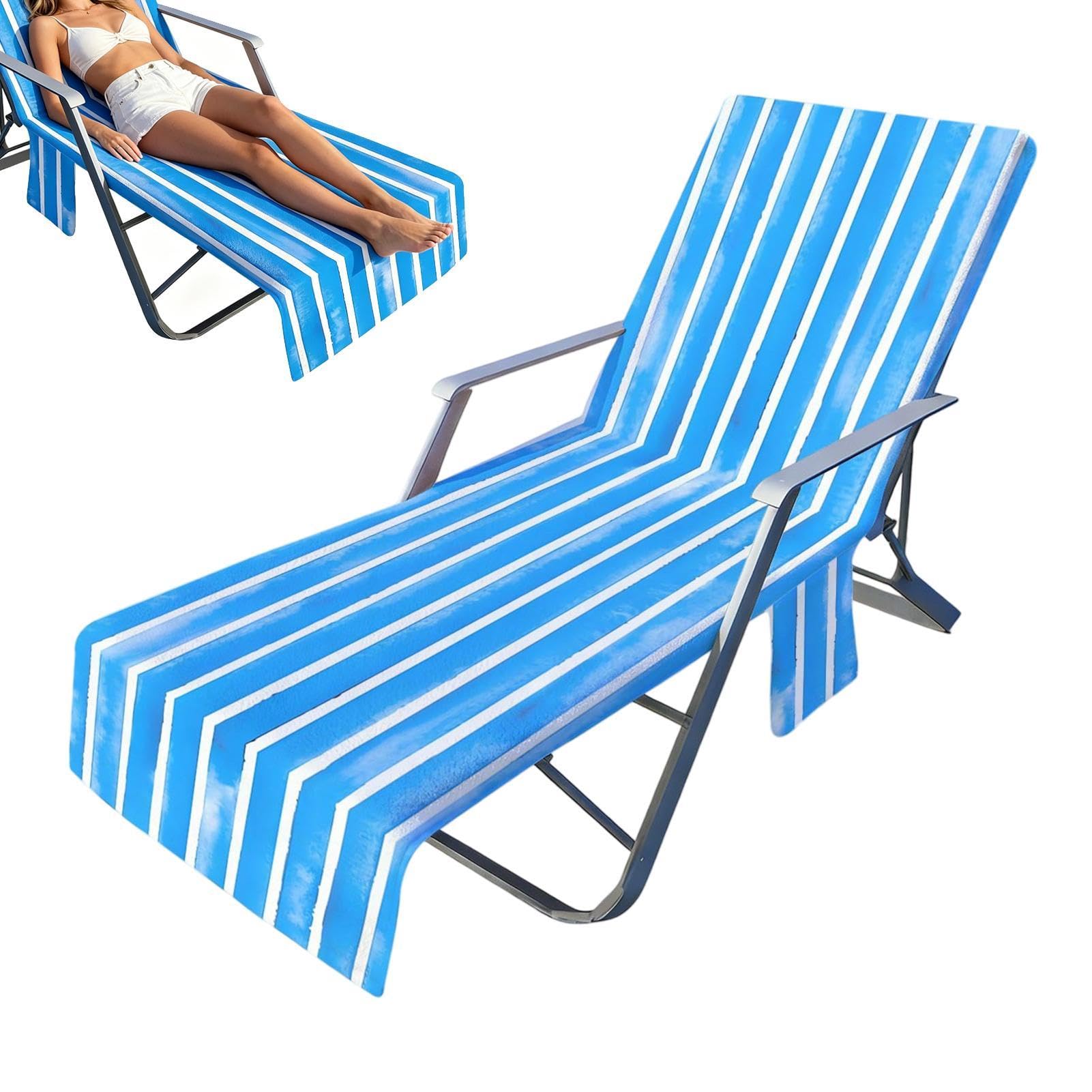 Housse de chaise longue de piscine 211x74 cm idéale pour l'été au jardin