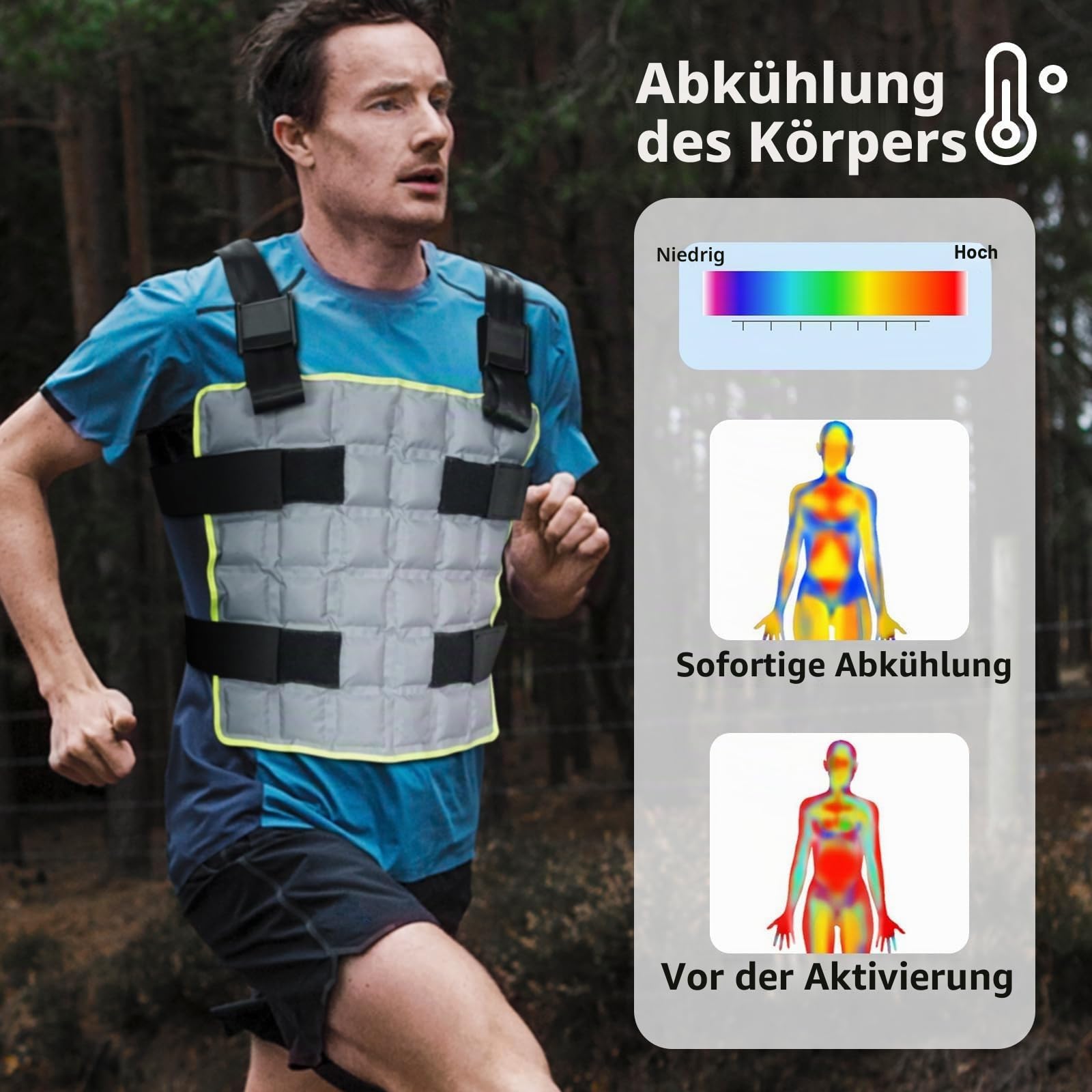 MR.ICE Cooling Vest for Men & Women - Adjustable Ice Vest for Motorcycle, Workers, Sports, Outdoor, Heat Relief