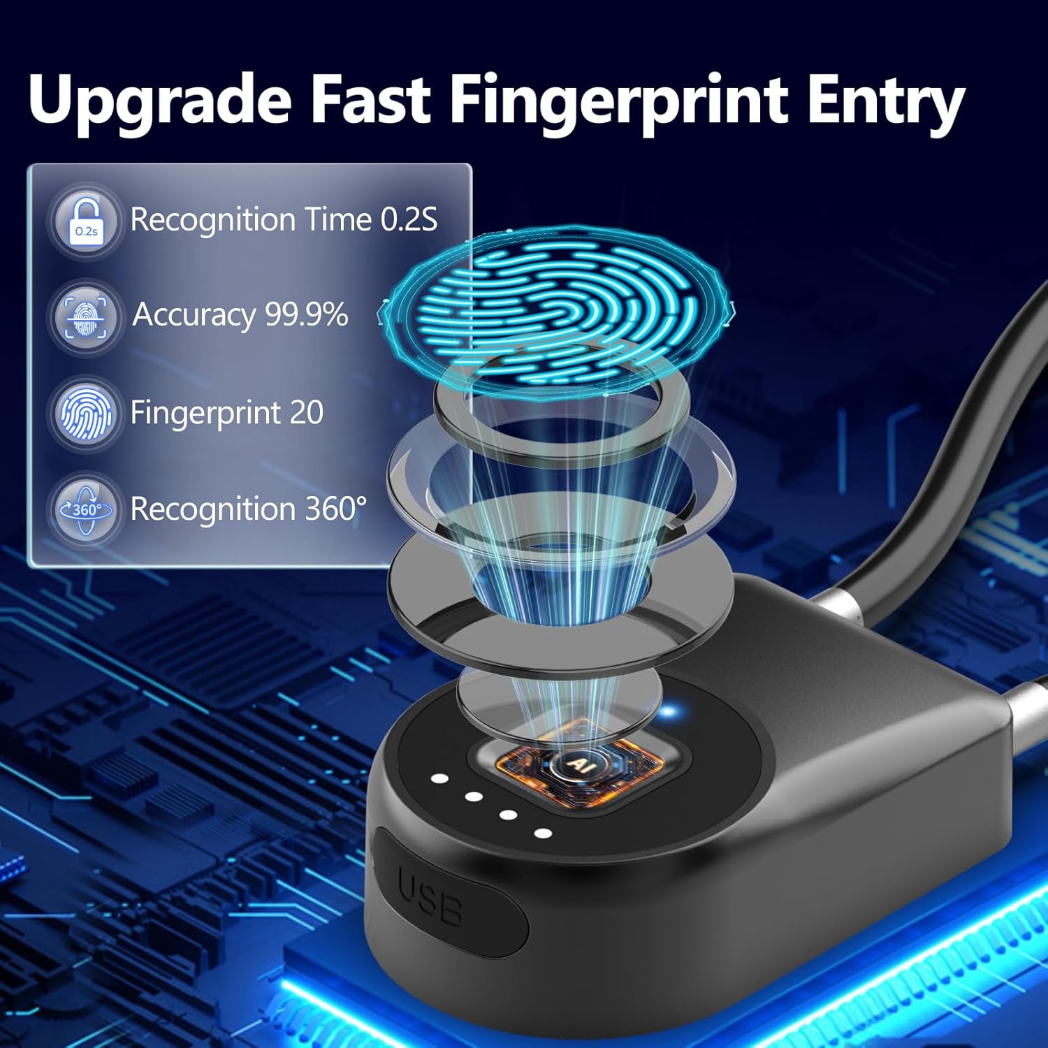 Fingerprint Cable Lock, Fridge Lock Child Proof Cabinet Locks with Bluetooth APP Control, Waterproof Refrigerator Lock French Door, Gate, Kitchen, Freezer, Cabinets and Drawers