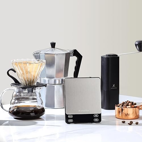 Miniatura 6 de KitchenTour - Báscula de café nano con temporizador de 6.6 lbs0.00 oz, 3 modos para máquina de café expreso y vertido, báscula de espresso de alta