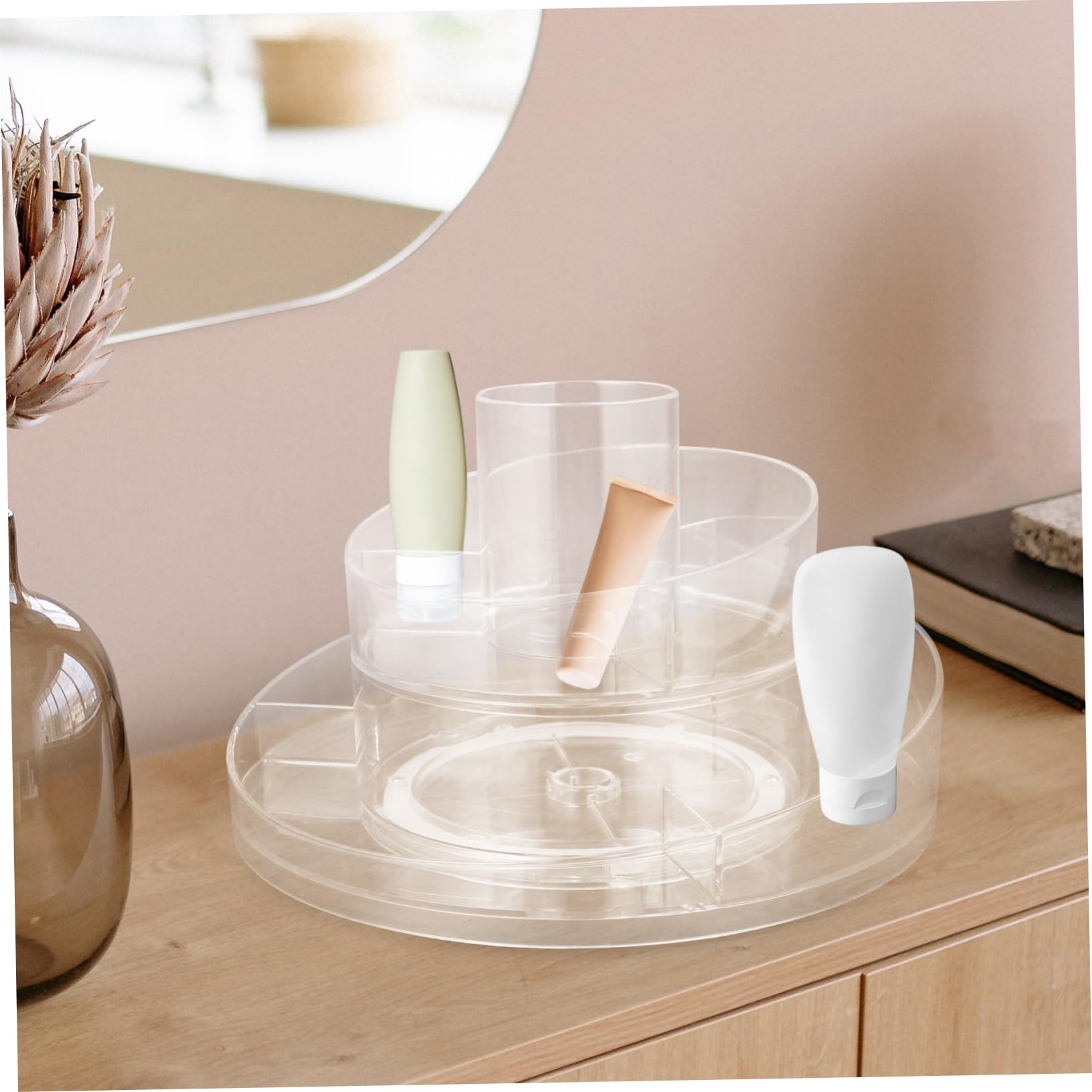 Organizer Rotante per Cosmetici da Tavolo Trasparente 360°
