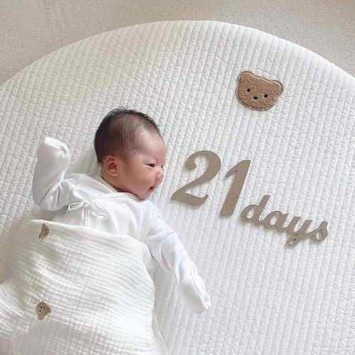 Miniatura 5 de Lovely Kids Play Mat Round Crawling Mat Alfombra de guardería con impresión bordada extraíble lavable bebé alfombra alfombra