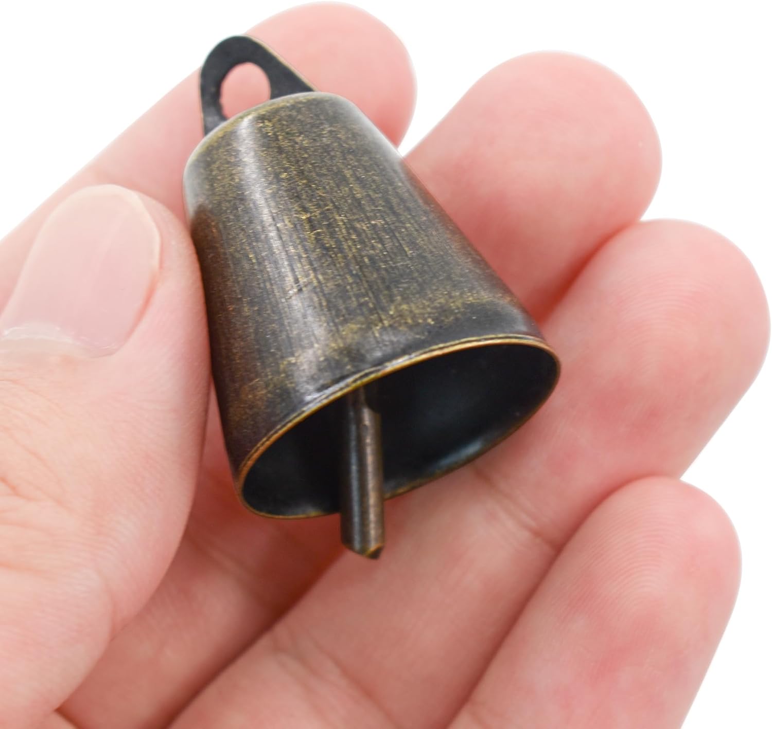 9Pcs Vintage Bronze Tin Jingle Bells (1.46 X 1inches) Jingle Bells for Crafts Cow Bell Bells on Jute Rope Christmas Bells for Decoration for Dog Potty Training