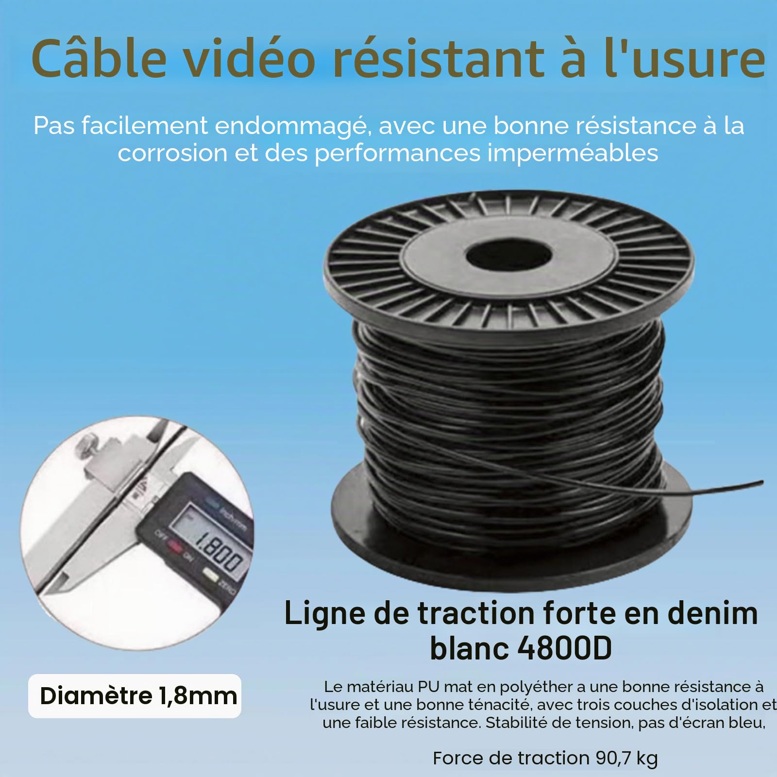Caméra de pêche sous-marine portable, caméra de détection de poissons, caméra de vision nocturne infrarouge grand angle IP68, étanche IP68, écran IPS de 10,9 cm, câble de 30 m, caméra de recherche de