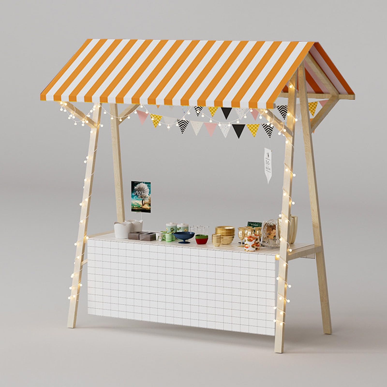 Carrello pieghevole da esterno con tettoia, leggero, 150 cm, per mercatini ed eventi di street food, portatile, facile da trasportare, perfetto per esposizioni di alimenti