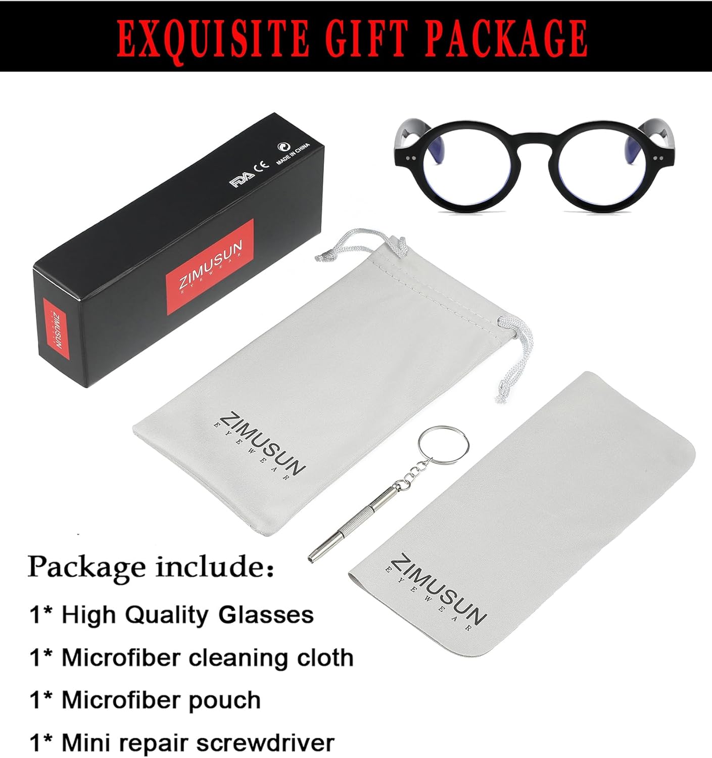 Round Frame Glasses for Women Men Small Circle Clear Lens Glasses Blue Light Non-prescription Eyeglasses - Image 7