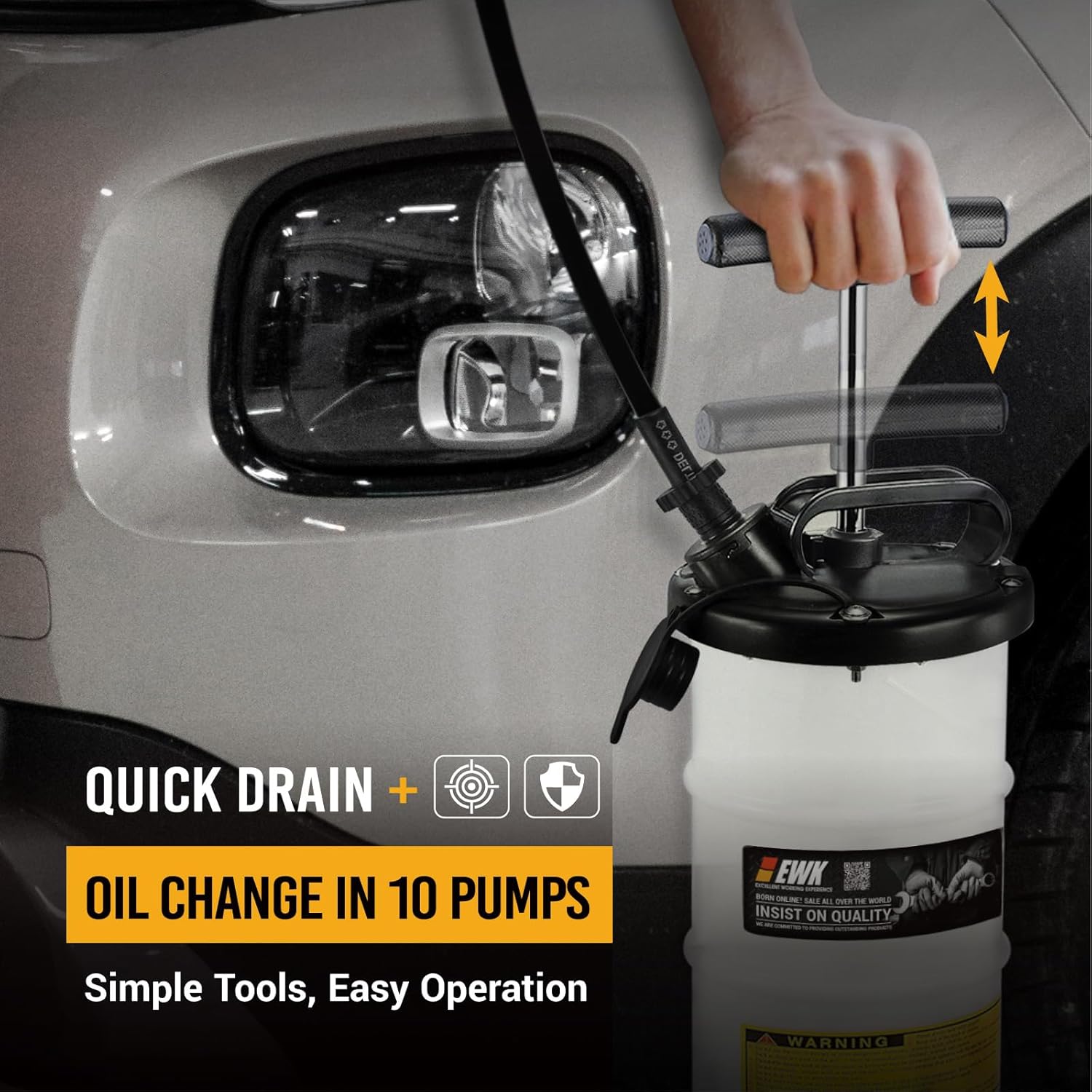 EWK 6.5L Manual Oil Extractor Pump for Automotive Fluids, Cars, Jet Skis, and More